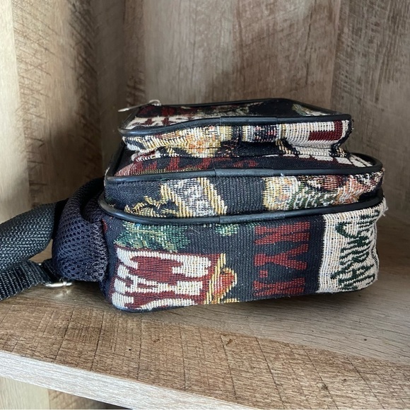 Vintage Tapestry Purse Bag Vegas Casino Crossbody Black - Picture 6 of 11
